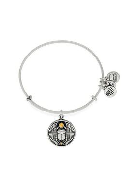 Alex and Ani Scarab Bangle Bracelet - Silver with Gold Accent